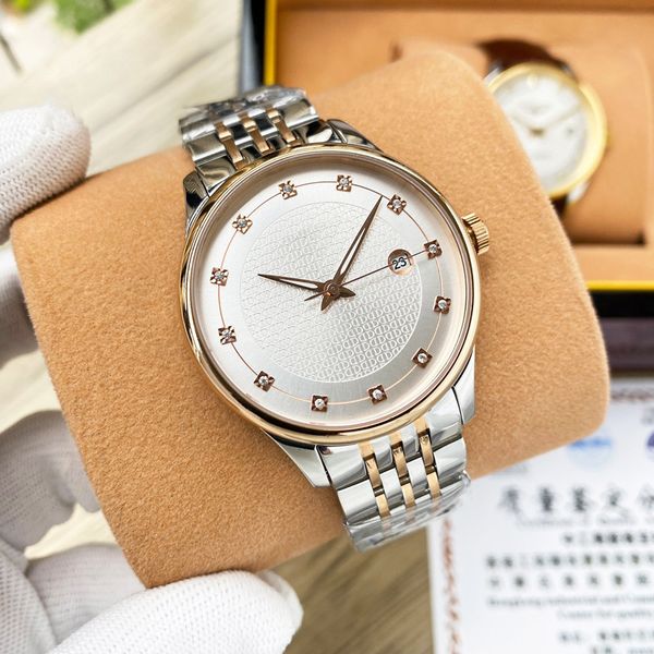 

mens watch automatic mechanical 40mm wristwatch fashion business wristwatches montre de luxe watches, Slivery;brown