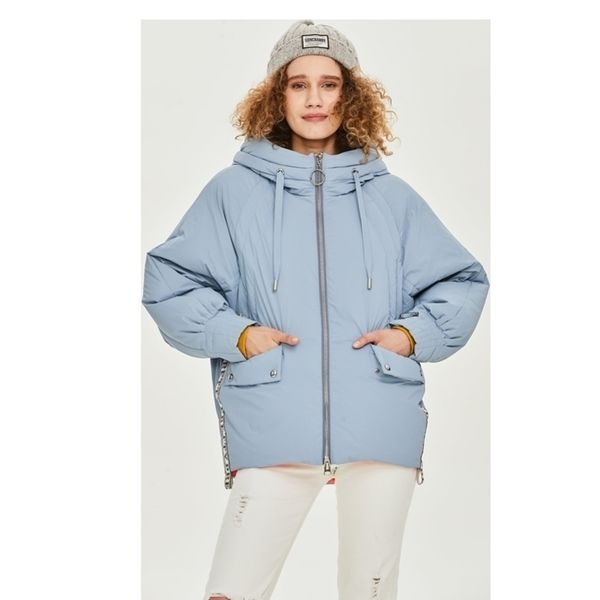 

winter women white duck down jacket outwear with hood warm female clothing puffer quilted fluff coat oversize outwear parka y201026, Black