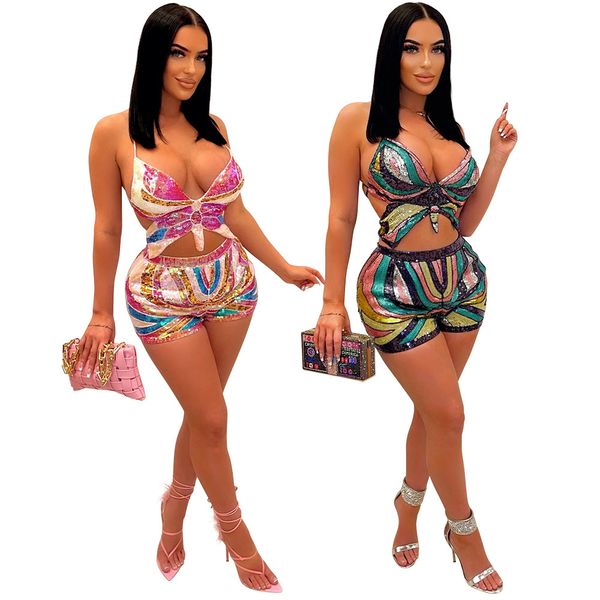 

two piece dress halter tank short shorts party casual club style two pieces, White