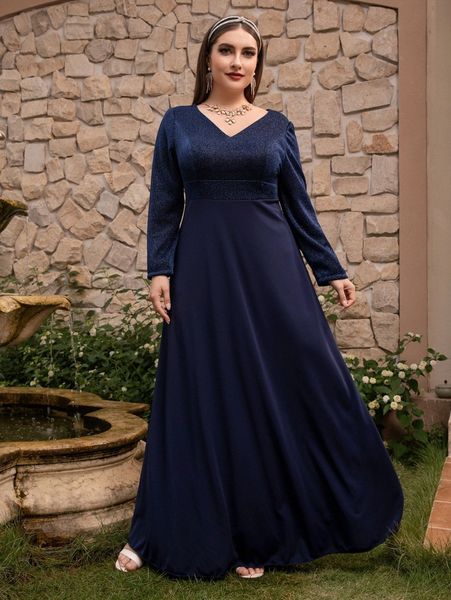 

plus v-back high waist dress w5rt#, Black