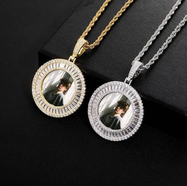 

custom ice out baguett p heart medallions necklace & pendant aaa cubic zircon hip hop jewelry, Silver