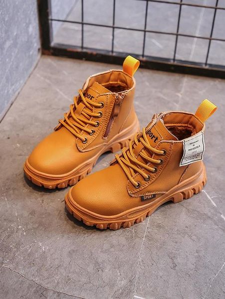 

boys letter graphic side zipper combat boots she, Black;grey