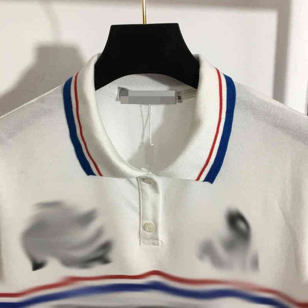 

designerng new fashion temperament letter printed polo collar short sleeve shirt top, Black;gray