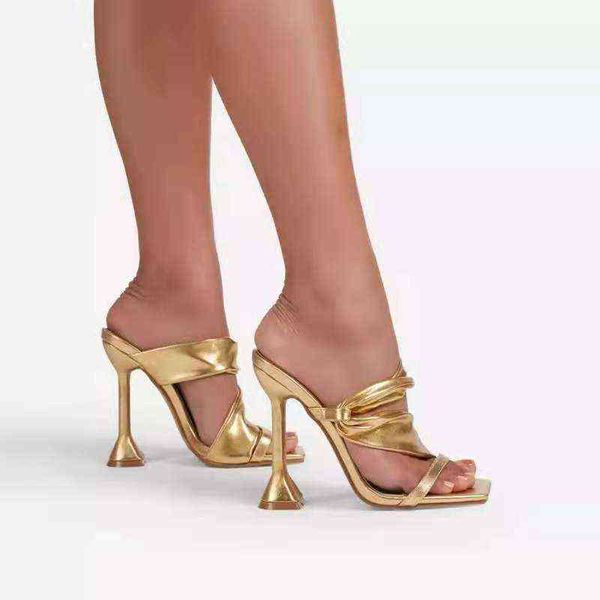 

head high-heeled sandals women's thin heel back empty sandals, Black