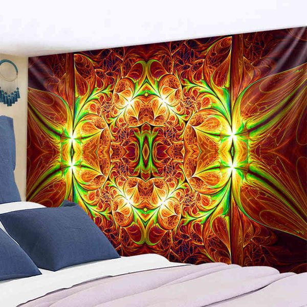 Mandala boêmia indiana para pendurar na parede 3d papel grande para decoração de casa fundo da sala de estar tapete pano hippie branco j220804