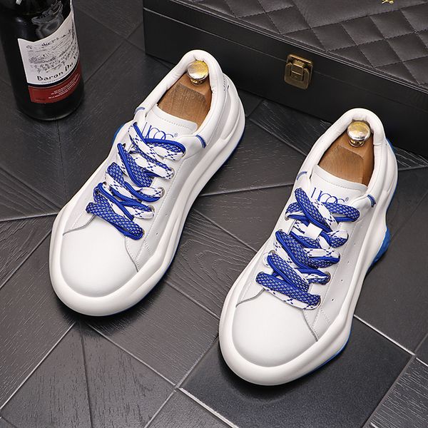 

luxury fashion mens white casual comfort shoes height increasing daily cowboy flat street leisure sport zapatos for male, Black