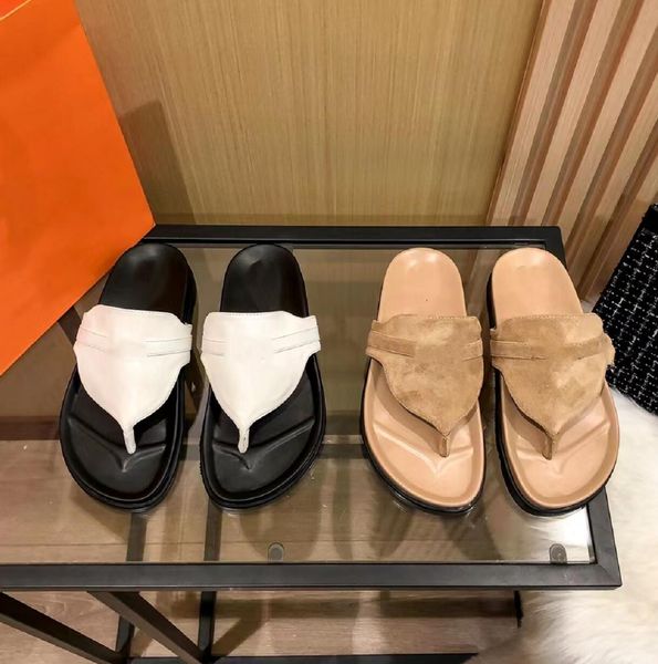 

luxury thick-sole flip flops slippers designer women's leisure sandals summer new style lady outdoor slipper beach shoes sandal, Black