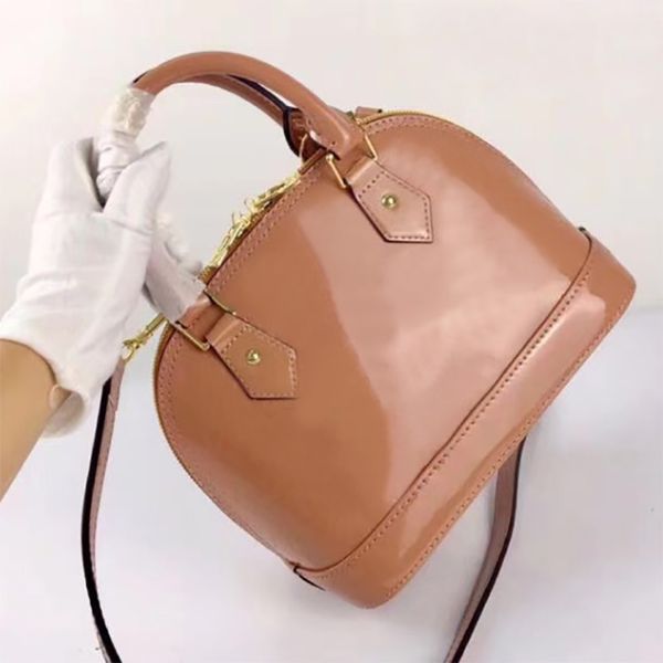 

luxury classic shell bag damier patent leather grid bags designer handbags shoulder bags women canvas crossbody purse shopping tote 25cm