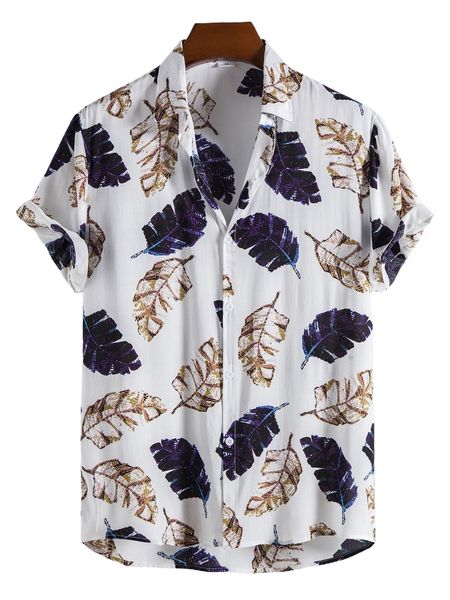 

men random tropical print shirt p5gr#, White;black