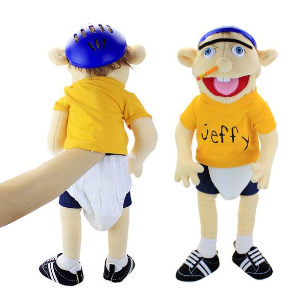 58cm Jeffy Hand Puppet Puppet Pluxh Foth Ficled Toy Figura para Play House Kids Educational Gift Fisma Fãs Aniversário de aniversário 220719