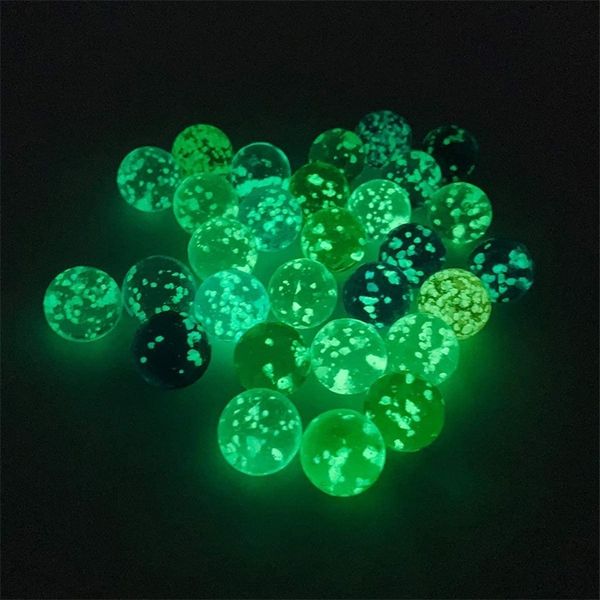 10Pcs Giocattoli per bambini Palla di vetro luminosa 16mm Crema Console Gioco Flipper Bovini Piccoli marmi Pat Toys 220621