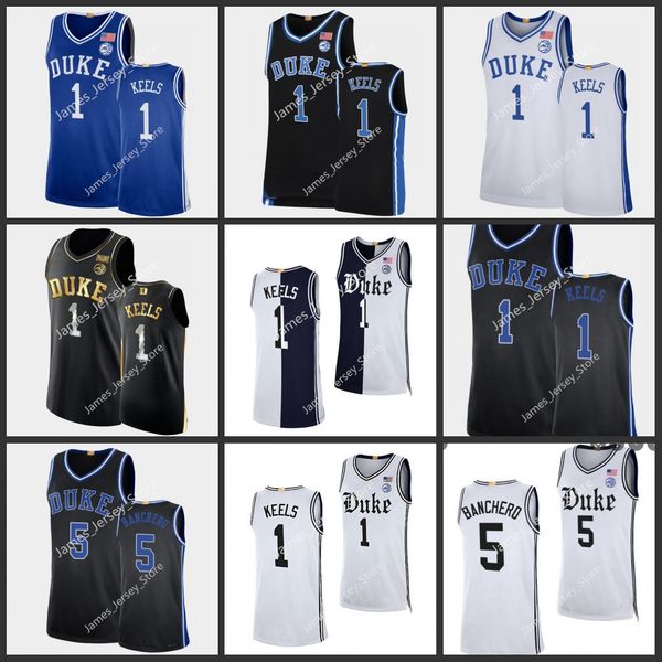 

1 trevor keels basketball jersey paolo banchero dukeblue devil stitched college jerseys 2022 ncaa custom school basketball wears, Black