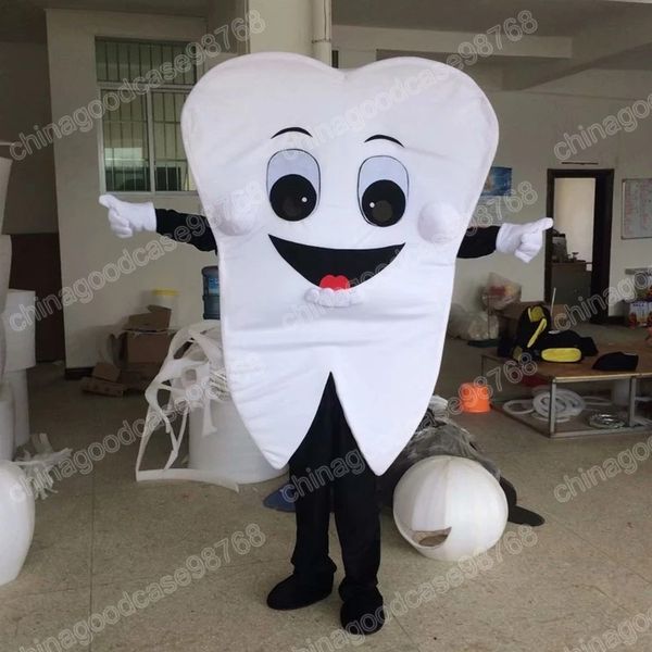 Performance de dentes brancos mascote fantasia Halloween natal fantasia vestido de festa desenho animado traje carnaval unissex adultos roupas