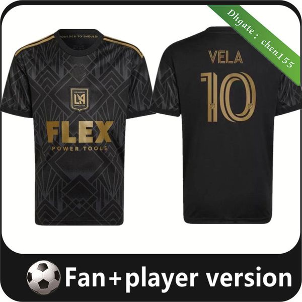 

2022 2023 los angeles fc soccer jersey lafc rossi carlos vela 22 23 men home away player version mens blessing acosta year anniversary black, Black;yellow
