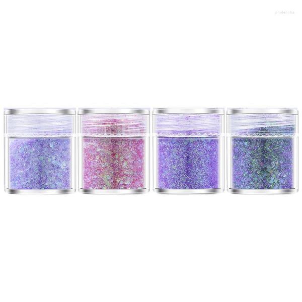 Glitter per unghie 4 pezzi viso cosmetico esagono grosso olografico per accessori in resina Hunky Prud22