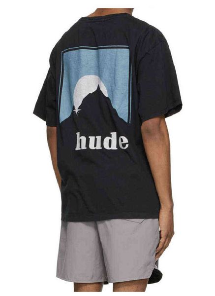 

ins american los angeles rhude mountain tee skateboard mens designer shirt women street casual tshirt, White;black