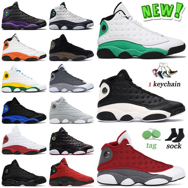 

selling jumpman 13 mens basketball shoes 13s high sneakers lucky green reverse he got game red flint obsidian olive court purple hyper royal, White;red