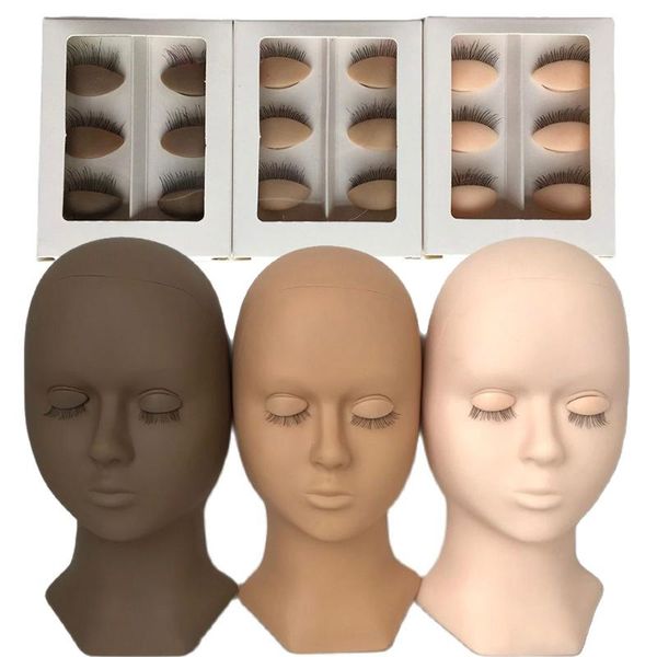 Cílios falsos cílios cílios cálvulas de cabeça de pálpebras de substituição de silicone Extensões de cílios de maquiagem Treinamento de massagem Headsfalse cílios