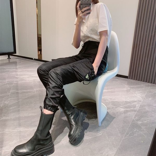 

warehouse clothing summer new products nylon series triangle drawstring pocket versatile casual work dress leggings women outlet_29p6, White;black