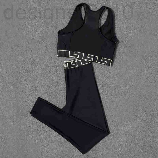 

casual dresses designer fashion split high waist pants letter elastic waistcoat sports women's swimsuit vajj, Black;gray