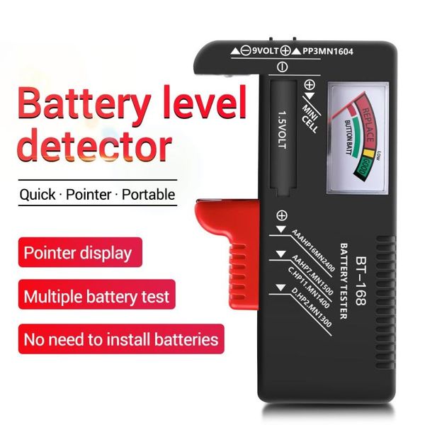 Batterie BT-168 AA/AAA/C/D/9V/1.5V Batteria a bottone universale Misuratore con codice colore Indica Volt Tester Checker