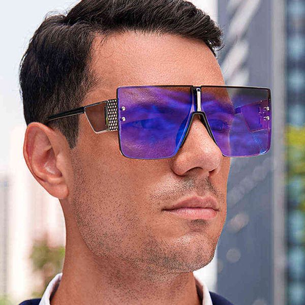 

fashion vintage red square sunglasses women men metal oversized shades luxury brand designer hip hop sun glasses uv400 220728, White;black