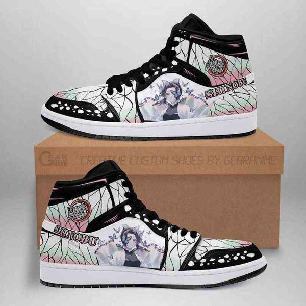 

shinobu kocho shoes boots demon slayer anime sneakers fan gift idea, Black