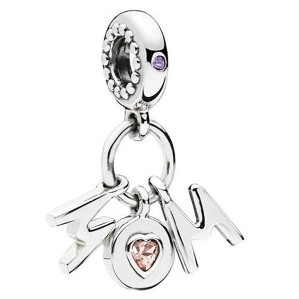 

perfect mom dangle cz charm pendant fit for pandora bracelet bead charms256g, Black