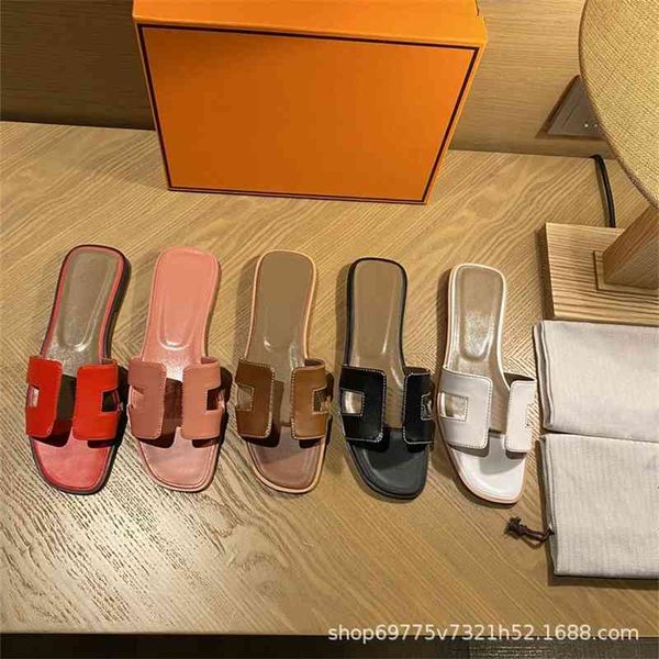 

red net designer off 72% slippers palm sheep print flat bottom fashion wear leather sandals sand swimming shoes one line, Black