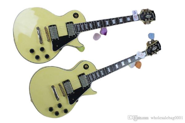 

wholesale cream lp g custom guitar with golden electric guitar