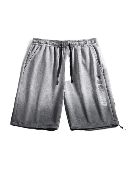

men ombre letter graphic drawstring waist shorts e341#, White;black