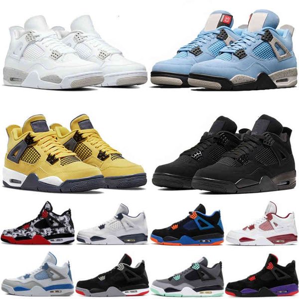 

box with with box jordons university blue 4s 4 basketball shoes white oreo lightning bred black cat men designers sneakers shimmer paris p
