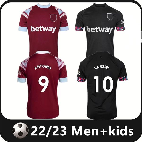 

22 23 whu west hams bowen benrahma soccer jerseys diego carlos home kamara 2022 2023 zouma rice p.fornals lanzini antonio noble men kids kit, Black;yellow