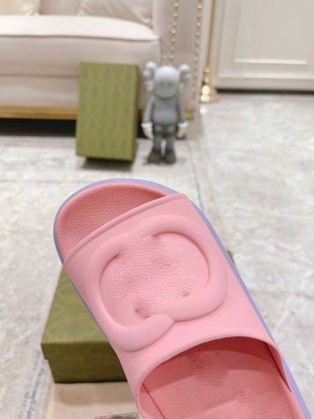 

new 20222 fashion g women's designer sandals slide slippers flip flops platform wedge embroidery printing jelly rubber shoes 35-41 120, Black