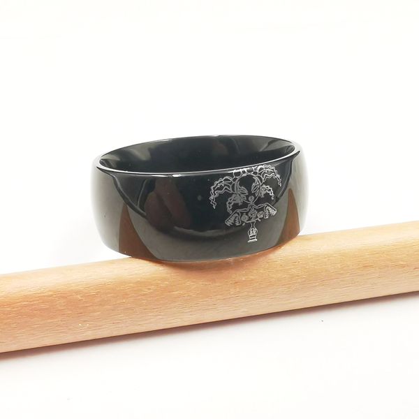 

black stainless steel mens smooth ring icp yum charm juggalo logo rings 8-12#, Silver