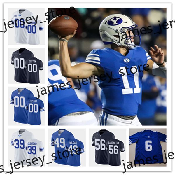 

2022 ncaa byu custom brigham young cougars stitched football jersey 31 max tooley 66 james empey 67 brady christensen 69 tristen hoge 77 cha, Black