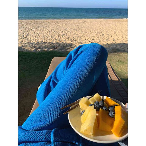 

women's pants & capris 2022 spring and summer women's thick leg harvester wide mopping thin high waist versatile long straight pan, Black;white