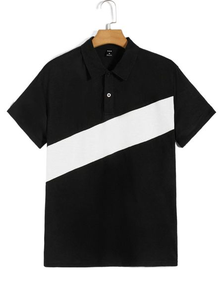 

men two tone polo shirt v9rx#, White;black