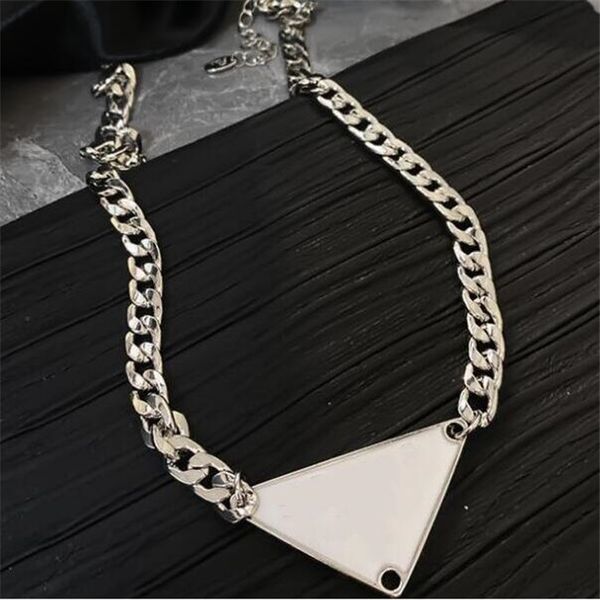 

designerjewellry necklace fashion luxury triangle pendant design party silver chain hip hop punk womens mens necklaces chokers