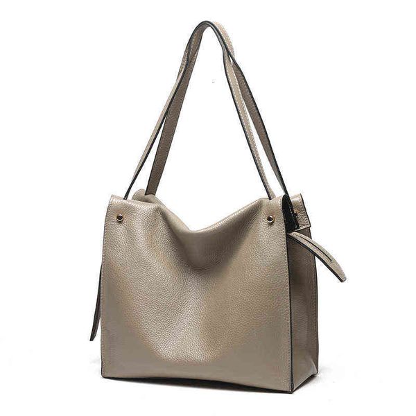 

designers bags leather women's bag 2022 new fashion single shoulder large head leather capacity portable tote bag