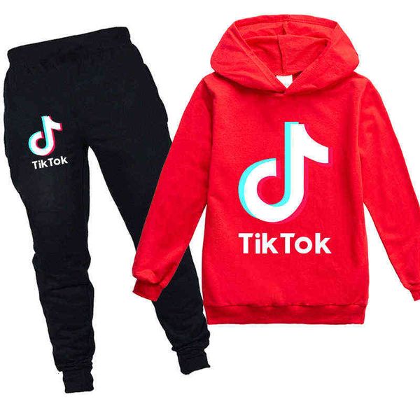 

100-170cm vibrato tiktok tiktok children's sweater + trousers 2 suits ph1244, White