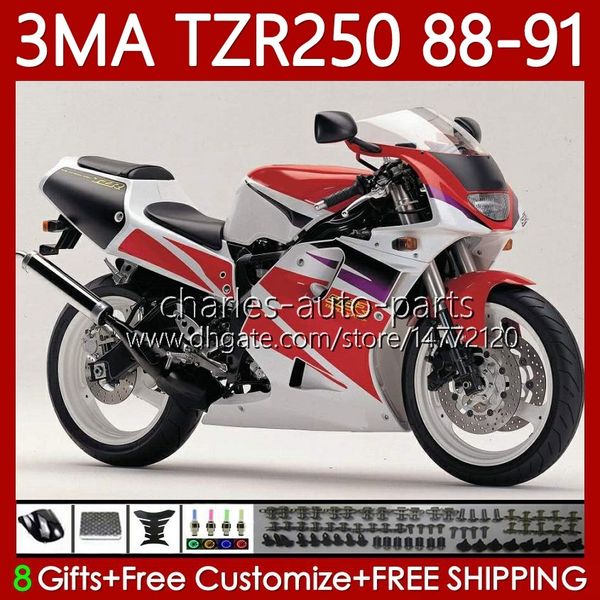 YAMAHA TZR-250 TZR250 TZR 250 R RS RR 88 89 90 91 ABS Karoser 115No.52 YPVS 3MA TZR250R TZR250RR 1988 1989 1991 TZR250-R 88-91 Moto Vücut Kırmızı Beyaz