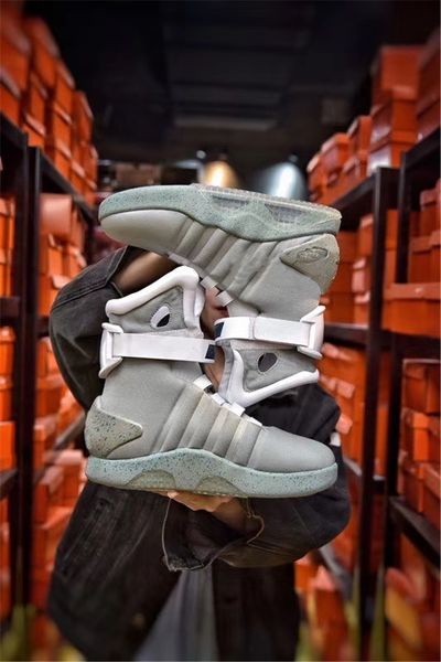 

authentic shoes mag back to the future fashion sneakers mens sports led lighting outdoor trainers original box, Blue;gray