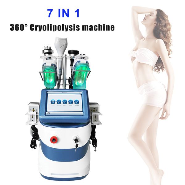 

7in1 cryolipolysis liposuction slimming machine 3 handle e cryoskin lipolaser cavitation rf cryo cryotherapy fat ing machines