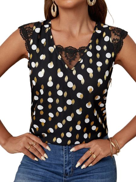 

embroidery mesh insert polka dot x9gi#, White