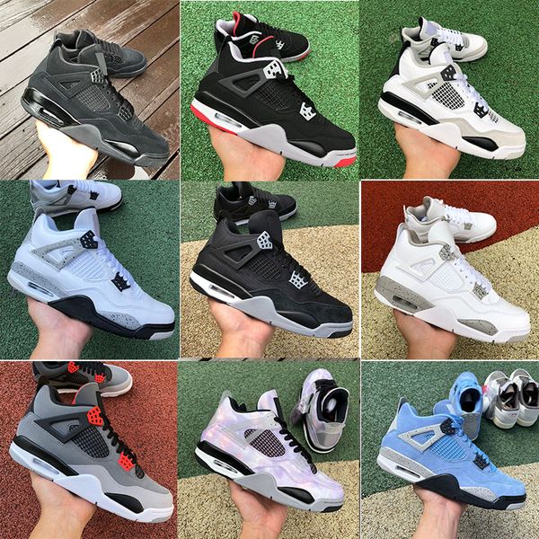 

2022 military black 4 men basketball shoes canvas black cat 4s fire red thunder white oreo university bule womens mens trainers sports sneak