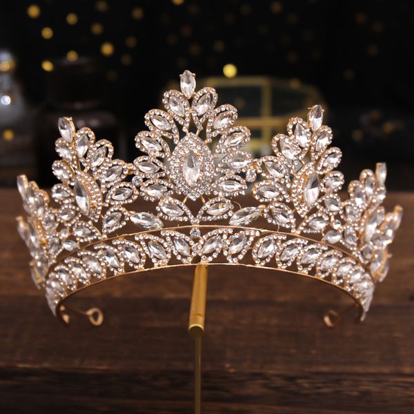 

bridal crowns hair bands women headband bride crystal tiara girl head band crown wedding tiaras headpieces birthday party tiaras jewelry acc, Slivery;golden