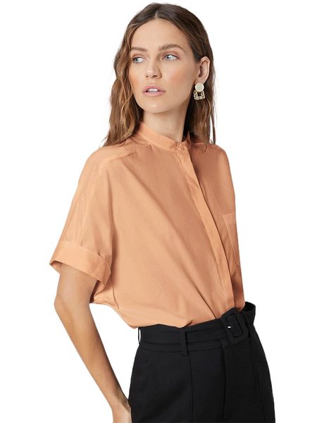 

motf premium cotton blend oversize straight blouse a070#, White