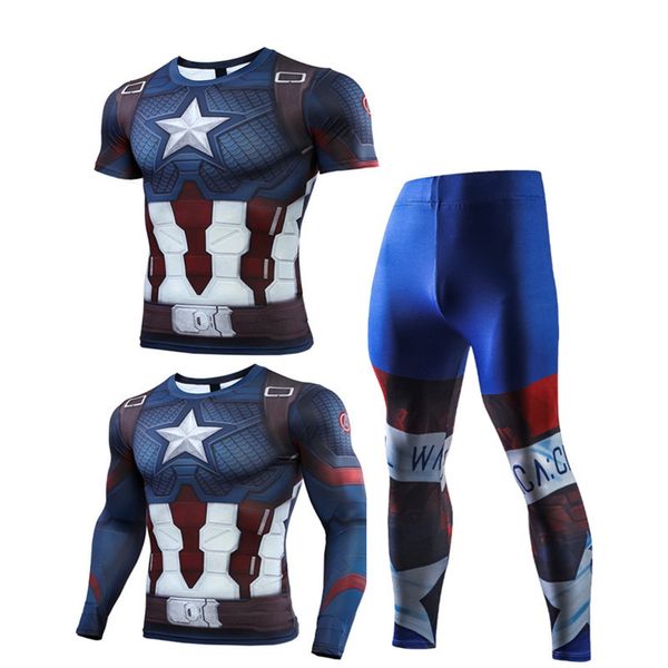 Sıkıştırma Erkekler SPOR HIZLI KURU Koşu Setleri Yüksek Kaliteli Giysiler Joggers Eğitim Spor Salonu Fitness Trailtsuits MMA Rashguard 220718