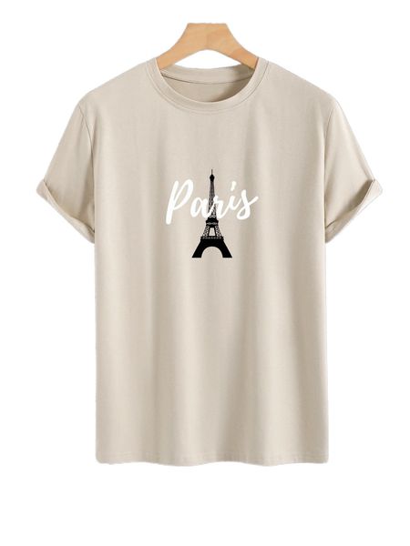 

men tower & letter graphic tee 10e6#, White;black